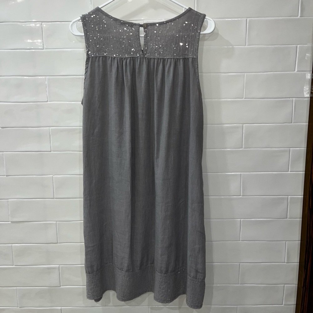 Lungo L'arno 100% Linen Sequin Detailed Shift Dress
Gray Size Large - Picture 2 of 10